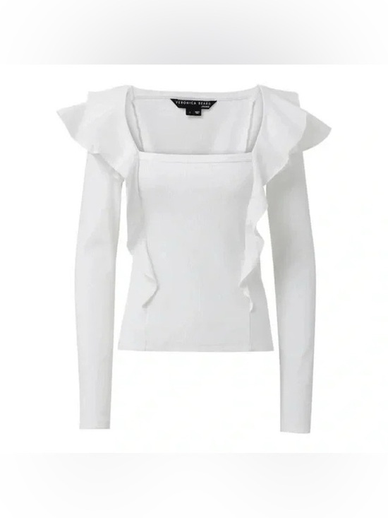 Veronica Beard Tops - Veronica Beard Gidea Ruffled Long Sleeve Top